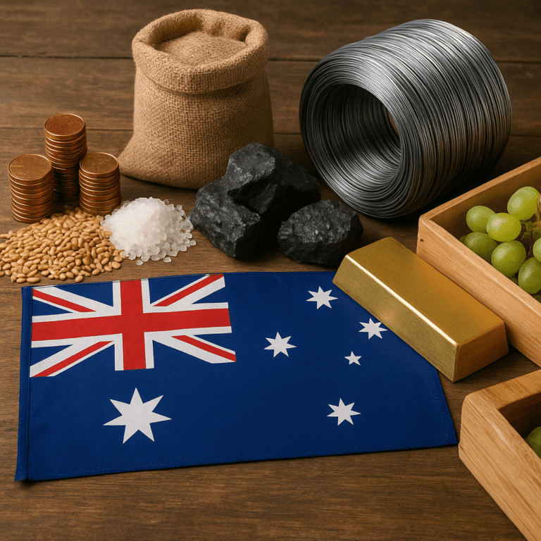 Jakie są najczęściej eksportowane towary z Australii